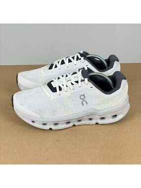 On Cloudgo Athletic Running Shoes Women's 9 White Black Breathable Knit Pattern